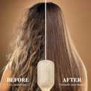 BFWood Bamboo Hair Brush with Steel Bristles, Metal Hair Brush Help Hair Growth and Massaging Scalp, Anti-frizz Metal Detangling Brush Styling Hairbrush