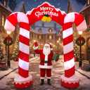 Soulchen 10ft 2025 Giant Candy Arch Inflatable Decoration Merry Christmas Arch Outdoor Decoration Built-in LED Light Blower Suitable for Indoor Outdoor Garden Yard Christmas Holiday Decor(Xmas)
