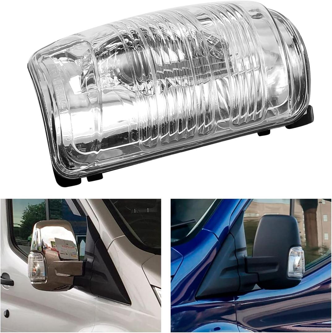 EATAKWARD Wing Mirror Side Mirror Left Driver Side Turn Signal Light Indicator Lamp Lens Cover Fit For Ford Transit T150 250 350 2015 2016 2017 2018 2019 2020 2021 MK8 2014 Onwards