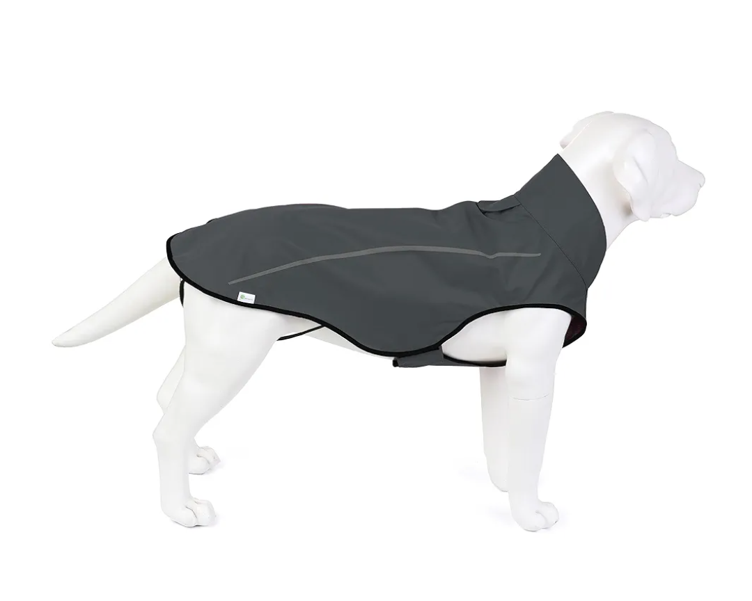 Mile High Life Dog Raincoat, Adjustable Waterproof Reflective Rain Jacket for Small Medium Large Dogs, Lightweight Breathable Pet Rain Coat with Leash Hole(Dark Gray,S)
