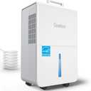 4500 Sq. Ft. Energy Star Dehumidifier for Basement with Drain Hose, Max 115 Pints/Day Dehumidifier for Large Room, Powerful Humidity Control, Easy Drainage, Auto-restart, White