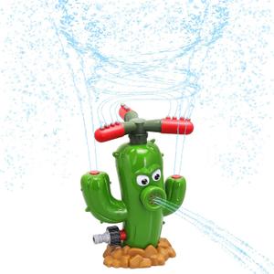 HeySplash Water Sprinkler Toy, 360 Rotation Kids Sprinkler, Sprinkler Toy with 2 Fixed Hose Clamps, Sprinkler for Kids Outdoor Play, Splashing Fun for Backyard Lawn, Attaches to Garden Hose, Cactus