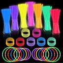 JICUICUI Glow Sticks Bulk Party Pack- Ultra Bright 800pk Glow in the Dark Party Favors, Christmas Glow Decorations, New Years Eve Party Supplies Glow Necklaces and Glow Bracelets with Connectors