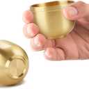 2 Pack Gold Shot Cups Brass Shot Glasses 2-7/8oz Cool Shot Glasses Set Man Cave Decor Vodka Tequila Whiskey Gifts for Men