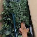 Puleo International 4.5ft Pre-Lit Aspen Fir Artificial Christmas Tree with 250 Clear Lights, 411 Realistic Dense Branch Tips, Easy Setup Artificial Trees with Sturdy Metal Stand