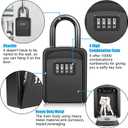 Key Lock Box Wall Mounted, [5 Keys Capacity] Diyife Portable Lock box for House Key, Resettable Outdoor Lock Box, Waterproof Key Safe Storage Lock Box for Home Garage Office, 1Pack Black