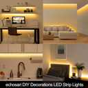 echosari Strip Lights Battery Operated, 16.5Ft 150 LED 2835 SMD Closet Strip Lights with Remote for Bedroom, Kitchen, Cabinet Dcor (Warm White)