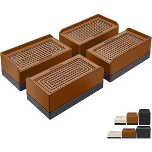 ANNKUT Furniture Risers 1.5 inch, Rectangle Adjustable Risers Blocks for Bed Sofa Table and Couch LiftingHeavy Duty Support Up to 1,300 Lbs (4 Pack-Brown)