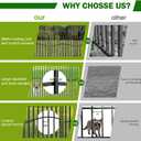 8 Panels Tall No Dig Garden Fence - 48in H x 18ft L, Reinforced Square Tube Rustproof Animal Barrier, Decorative Metal Fencing for Dog Pet Play Areas Yard & Outdoor