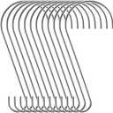 Ripeng 12 Pieces 12 Inch Heavy Duty Big S Hooks Bird Feeder Rustproof Stainless Steel Hook for Garden Tree Branch, Kitchen, Bird House, Plants, Baskets, Lanterns and Bicycles (Sliver)