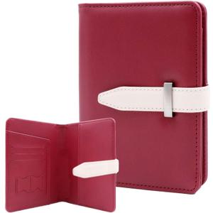 Passport Holder with Airtag for Women/Men,Airtag Passport Wallet for Travel,Cute Passport Holder Rfid Blocking,Travel Wallet for Cards Passport Cover Case (Wine Red)