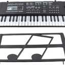 61-Key Electronic Keyboard Portable Digital Piano with LCD Display USB & Mic Built-in Speakers Music Stand for Kids Adults Home Learning