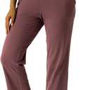 Women's Moisture-Wicking Crop Flare Pants - Shockcord Waist, Compressive Fabric & Side Pockets | Yoga,Fitness,Daily Use, rose brown,XS