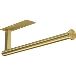 ASTOFLI Paper Towel Holder Under Cabinet No Drilling, Self Adhesive Paper Towel Holder Wall Mount for Kitchen Rack, Under Counter Napin Holder No Drill, RV, 304 Stainless Steel, Gold Brass