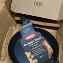 OXO Obsidian 10" Carbon Steel Frying Pan, Pre-Seasoned Skillet, Builds Natural Nonstick with Use, Induction Ready, Oven Safe, Removable Silicone Handle