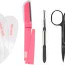 Trim Beauty Tool Lash & Brow Kit, Eyelash Curler, Comb Tweezers, Scissors, Brow Razor, Reusable & Washable Eyebrow Shaping Kit, Removes Ingrown Hairs, Shapes Brows, 7 Piece Set