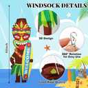 NOVWANG 2 PCS Luau Party Windsock, Hawaiian Party Hanging Decoration Tiki Outdoor Wind Sock for Yard Garden Patio Hawaii Luau Tropical Birthday Decor