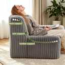 Trenda 32'' Armless Accent Chair, Boneless Space-Saving Reading Chair, Adult