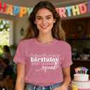 Birthday Shirts for Women Happy B-Day Party Crew T-Shirt Birthday Queen Girl Squad Printed Tops, L