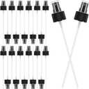24 Pack Spray Bottle Top, Spray Bottle Nozzle Replacement, 24/410 Fine Mist Spray Caps with 5.9" Dip Tube, Plastic Sprayer Pump for Toners and Essential Oil Bottles, Home, Kitchen Black