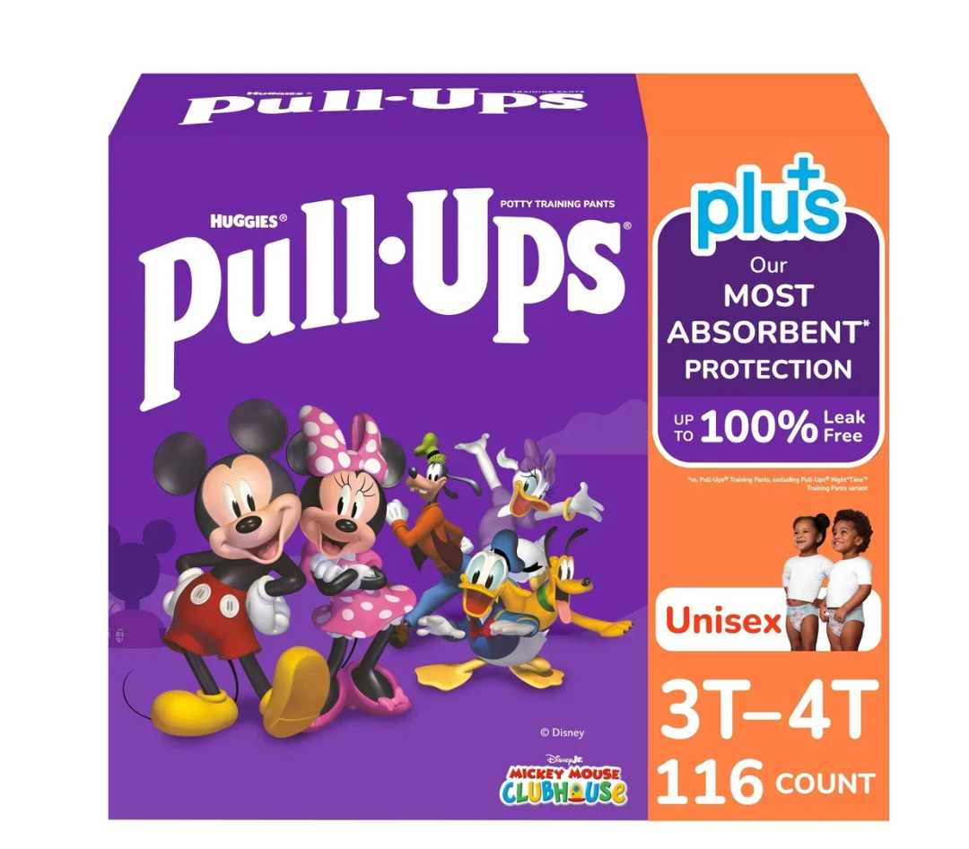 Huggies Pull-Ups Plus Training Pants, Unisex, 3T-4T (116 Count)