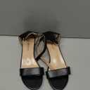 Girls Sandals Low Heels Dress Pump Ankle Strap Open Toe Flower Girl Wedding Party for Toddler Little Big Kid, Black, Size 5