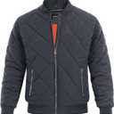 MAGNIVIT Men's Bomber Jacket Winter Fall Quilted Puffer Jacket Warm Padded Coats (XL)
