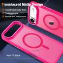 Hython Case for iPhone Air Case Magnetic Translucent Matte Phone Cases 6.5" [Compatible with MagSafe] Thin Slim Fit Shockproof Bumper Hard Protective Cover for Women Men Girls, Frosted Hot Pink