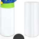 Kids Sublimation Tumbler,12oz Sublimation Water Bottle Blanks,Straight Stainless Steel Todder Sippy Cup,Double Wall Insulated Sippy Tumbler with Handle,Shrink Films,Leak Proof (Blue)