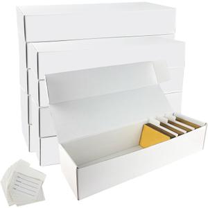 IOKUKI 10-Pack Trading-Card Storage Box, 10000 Count Corrugated Cardboard Storage Box with dividers & labels for TCG/Magic/Mtg storage and Collection, 14.4 INCH Horizontal