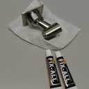 Shower Head Holder All Metal Handheld Shower Wand Bracket Adhesive Shower Wall Mount Holder Brass Shower Spray Holder Brushed Nickel, Drill Free Glue Installation