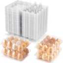 SINLUCESCE 120 Packs Plastic Clear Egg CartonEgg Cartons 3 * 4GridsCear Egg Carton for Perfect for Refrigerator Chicken Farm Markets, 3x4, M