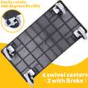 ELAFROS Heavy Duty Plastic Utility Cart 34 x 17 Inch - Work Cart Tub Storage W/Deep Shelves and Full Swivel Wheels Safely Holds up to 550 lbs - 2 Tier Service Cart for Warehouse,Garage, Cleaning