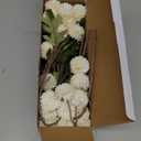 10PCS Artificial Chrysanthemum Ball Flowers Fake Mums with Long Stems Pom Pom Faux Mini Mum Flower Arrangements for Home Party Wedding Decoration (White)