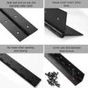 2 Pack Heavy Duty Piano Hinge 48 Inch x 2 Inch Width, 0.047'' Thick Stainless Steel Black Continuous Hinge for Cabinet, Door, Toolbox, Wooden Box, Metal Plate, Furniture, Industrial Project