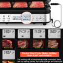Panini Press Grill Sandwich Maker with Removable Plates, 1600W, 5 in 1 Smokeless Indoor Grill & Griddle with Meat Thermometer, Electric Contact Grills for Kitchen, Stainless Steel