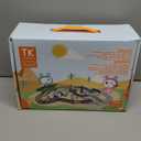 TUMAMA Dinosaur Toys Race Track, 281 Pcs Dinosaur Train Set for Kids 3-5 5-7, Flexible Train Tracks with 4 Dinosaurs Figures, 2 Electric Race Cars with Light, Create A Dinosaur Road Race for Toddlers