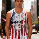 RAISEVERN Mens Tank Tops Summer Sleeveless Tee Cool Workout T-Shirts Beach Novelty Undershirts (Medium, A New Flag 001)