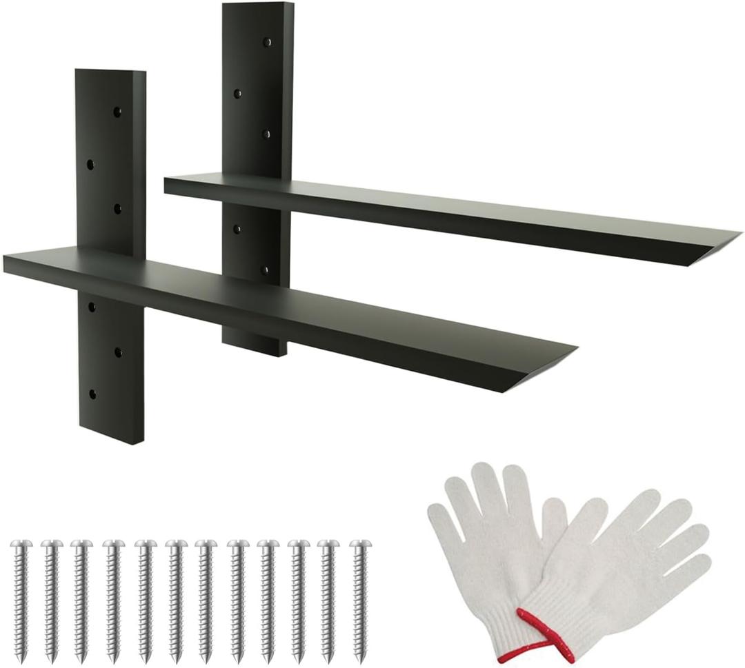 Countertop Support Brackets 2 Pack, 20" Floating Countertop Wall Bracket, Metal Heavy Duty T Shelf Brackets for Cabinets, Granite, Dishwasher, Bench Seats Vanities