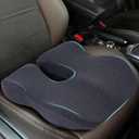 Memory Foam Car Seat Cushion for Driving, Sciatica Pain Relief, Wedge Truck Seat Cushion for Long Sitting, Adult Booster Cushion for Car, Truck, Desk, or Wheelchair (Darkgray)