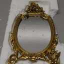 SIMON'S SHOP Vintage Mirrors for Wall, Baroque Style Gold Hanging Mirror with Cherub and Floral Ornaments, 17 x10 inches Decorative Framed Mirror