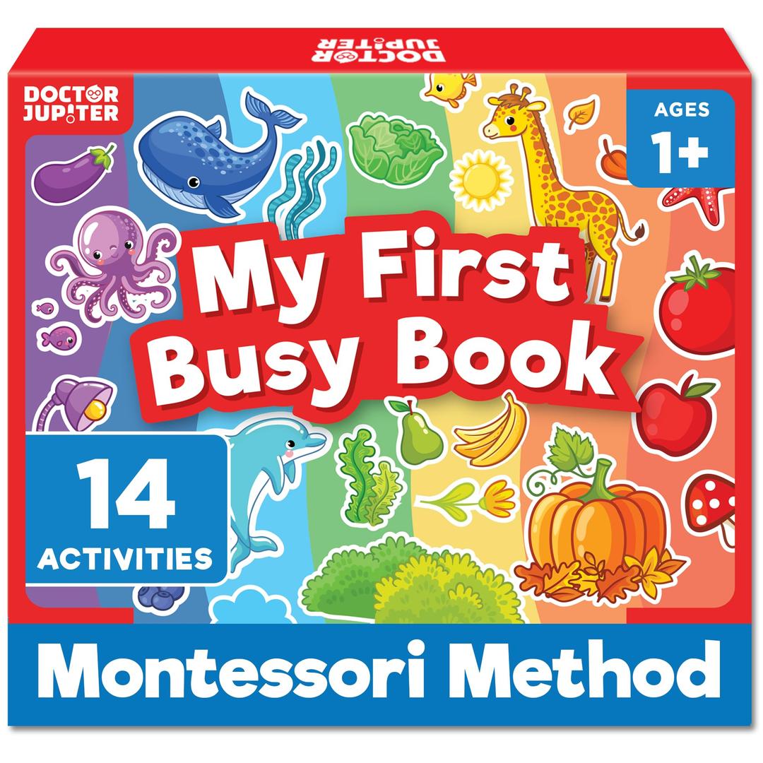 Doctor Jupiter My First Montessori Busy Book for Toddlers 1+ Year Olds | Preschool Learning Activities  Educational Travel Toys | Birthday Gift for Boys & Girls Ages 1,2,3