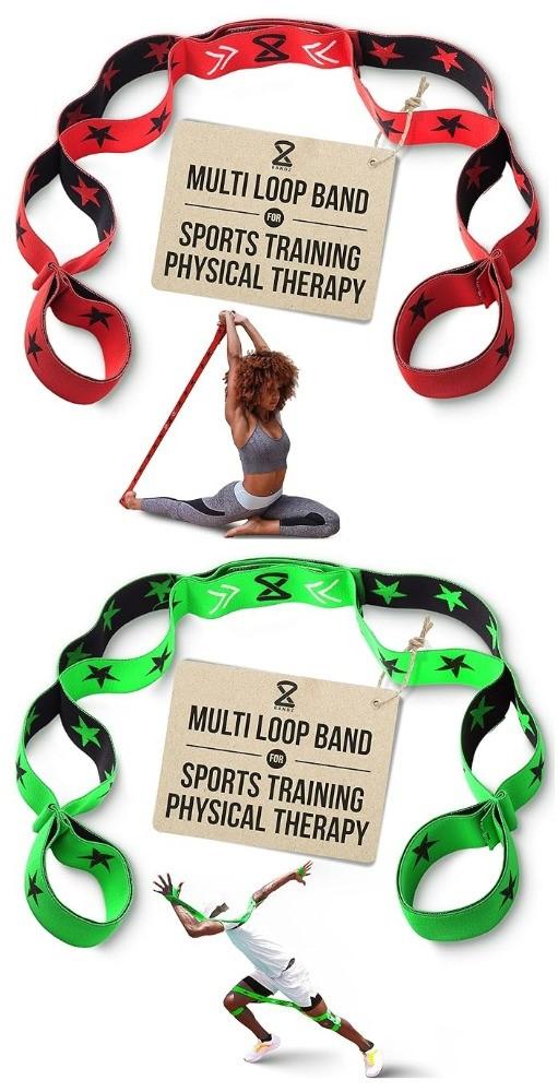 Two8 Bands Multi Loop Resistance Band for Working Out - Home Gym Loop Resistance Bands for Women & Men, Athletic Rehab Equipment Workout Loops, Sports Fitness Gear, Pack of 2 (Record Breaking Red (heavy),Clean Green (light))