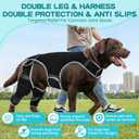 Dog Leg Braces for Torn ACL Hind Leg, Adjustable Dog Knee Brace with 4 Stabilizers, for Dogs with Torn ACL/CCL, Luxating Patella, Ligament Issues & Hip Dysplasia, Small to Large Dogs (3XL) Black