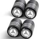Tire Valve Stem Cap Cover for Mercedes Benz A C E S Class Series GLK CLA GLA GLC GLE CLS SLK AMG Series Belt O-Ring Seal Corrosion Resistant,Tire Valve Stem Air Cap 4 Pack Black
