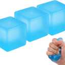 3pcs Squishy Stress Cube, 2026 New Squishy Stress Ice Cube Fidget Toys, Stress Relief Toys Squeeze Toys for Adults (Blue)