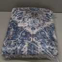 KOZYFLY Boho Area Rug 3x5 Ft Rugs for Entryway Washable Entry Rug Non Slip Door Mat Indoor Entrance Blue Printed Faux Wool Vintage Kitchen Rug Throw Rugs for Entrance Kitchen Living Room (Blue/Brown/White)