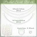 3 Pcs Giant Wedding Pearl Bead Garland 9.84 ft 13.12 ft White Jumbo Ball Bead Hanging Banner Faux Pearl Strand Chain for Wedding Engagement Bridal Shower Photo Background Decoration