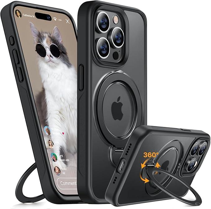 Miracase Magnetic for iPhone 16 Pro Case Black 