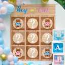 AerWo Gender Reveal Games Tic Tac Toe Board Game with 10 Boy or Girl Signs, Gender Reveal Ideas, Boy or Girl, He or She Sign Gender Reveal Party Supplies, Baby Shower Gender Reveal Decorations（Bear）